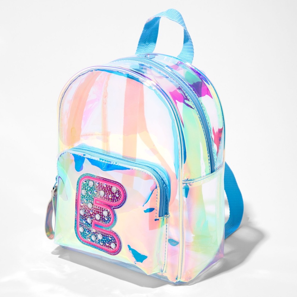 🌸 Claire’s Holographic Initial Mini Backpack